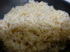 自家製発芽玄米炊きあがり